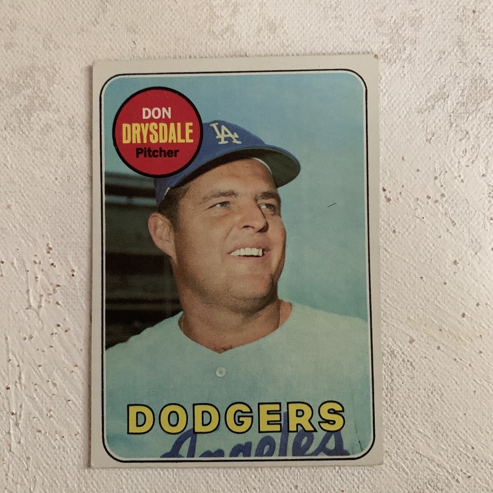 1969 Topps Baseball Don Drysdale Card #400 Dodgers VG